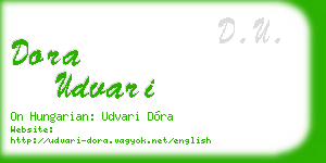 dora udvari business card